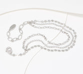 Diamonique x Zaxie "Keep My Attention" Silvertone Ankle Bracelet, 11"